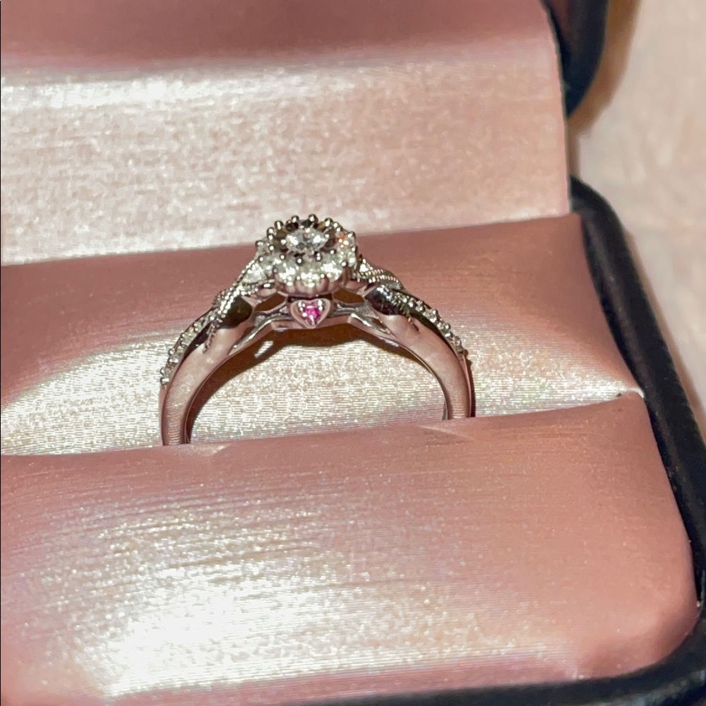 Silver and diamond engagement/promise ring. - Picture 3 of 4
